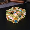 European butterfly rose diamond-encrusted square hollow jewelry box exquisite storage ring stud earrings flip cover storage ornament worker