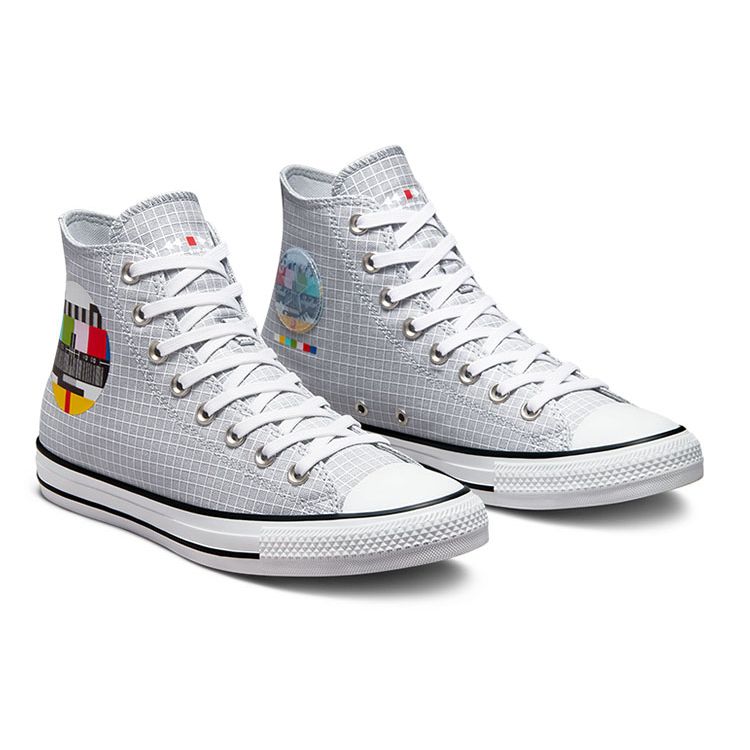 Converse Chuck Taylor All Star Comfortable Lightweight Durable High-Top Canvas Shoes Unisex Sneaker Gray White A03783C