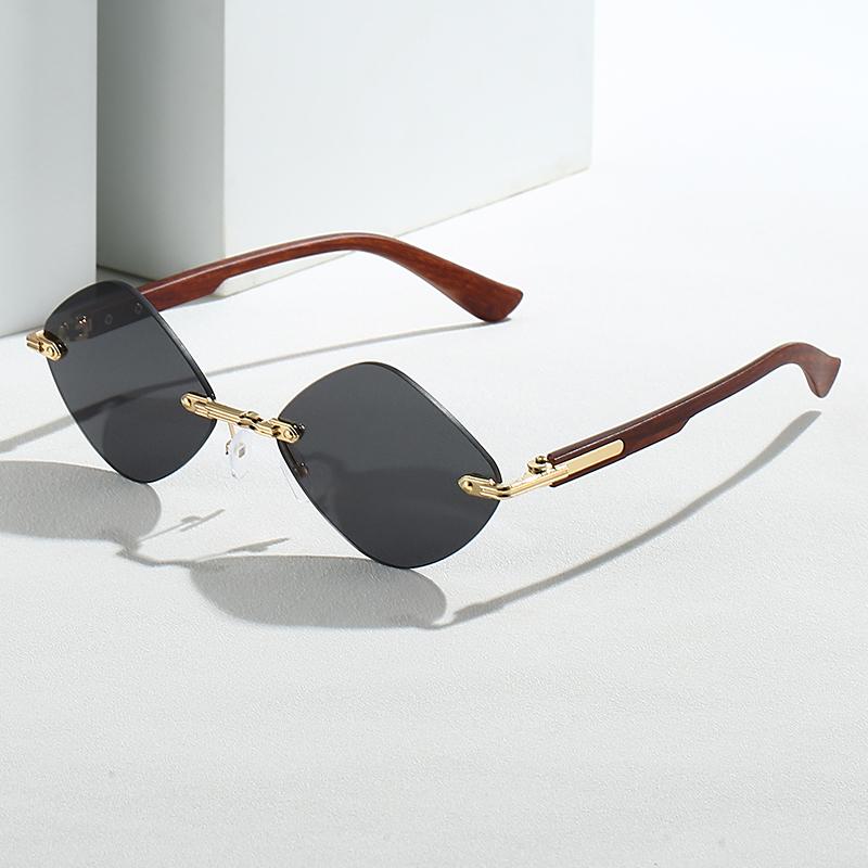 Fashion Rimless Sunglasses Women Luxury Vintage Brand Sun Glasses Retro Trend Diamond Lady Shades Eyewear Sunglasses for Men