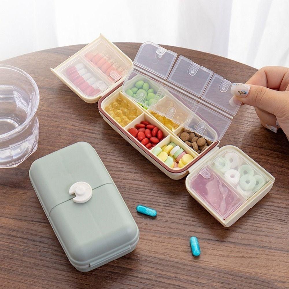 Sealed 10 Grids Pill Case Plastic Pill Storage Box Multi-functional Pill Dispenser  Home