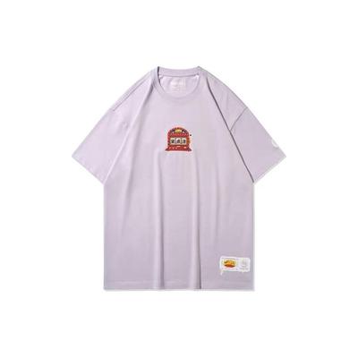 Li Ning Jianghu Hero Basketball Serie Grafikdruck Rundhals Pullover Kurzarm T-Shirt Unisex T-Shirt Helllila AHSQ933-1