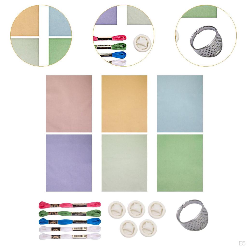 Sashiko DIY Kit Sewing Set Thread Xmas Tree Embroidery Water Soluble Template for Traditional