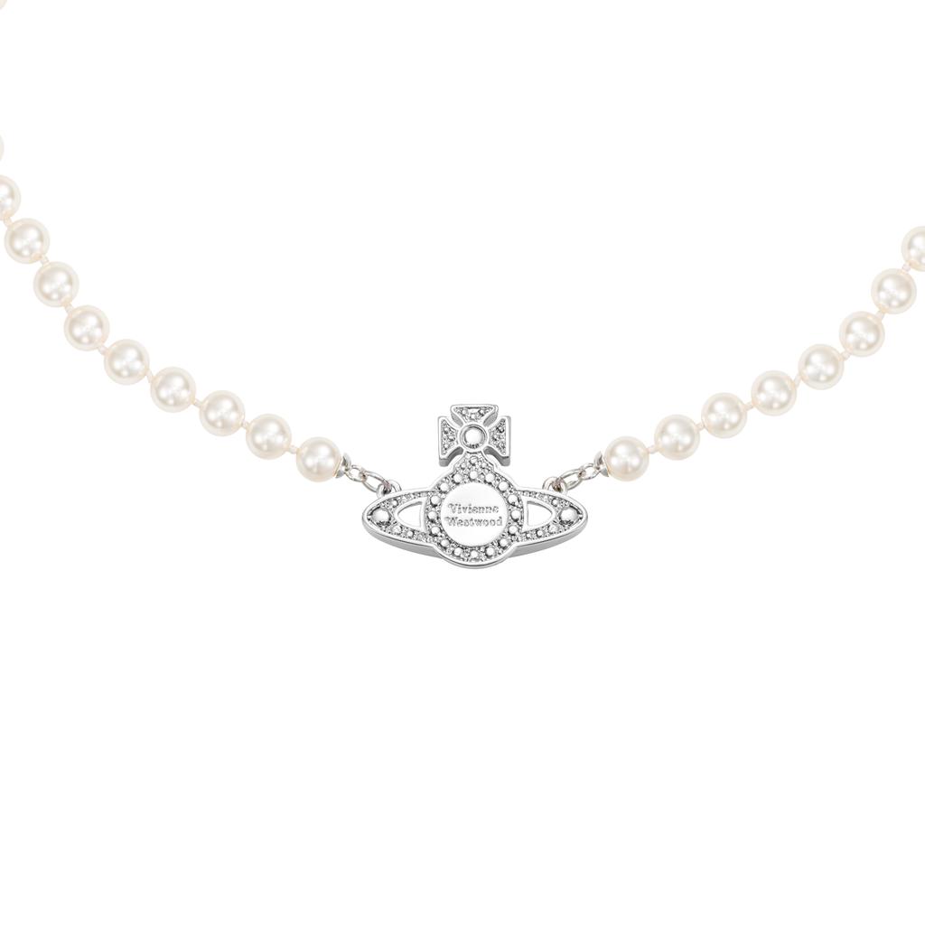 VIVIENNE WESTWOOD Roxanne Porcelain Saturn Pendant Necklace Women Necklace Silver 6301011G02P308P308