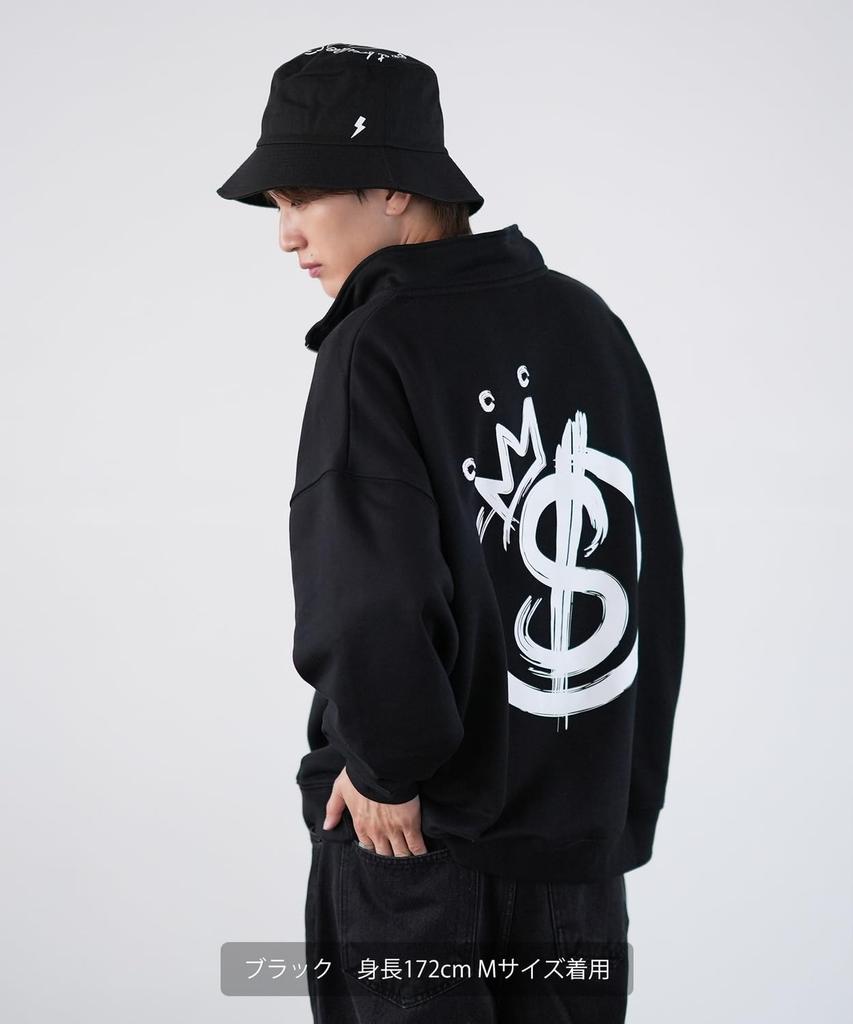 [IMPROVES] [SIDEWAYSTANCE] Crown Logo Fleece Half-Zip Sweatshirt