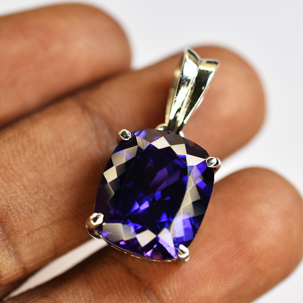 Purple Sapphire Pendant 925 Sterling Silver 25.15 ct Gemstone September Birthday Birthstone