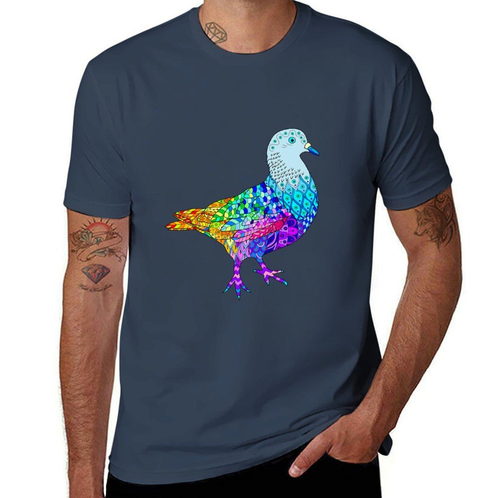 Colourful Pigeon TShirt Sweat Absorbing Sports Tee Shirt S