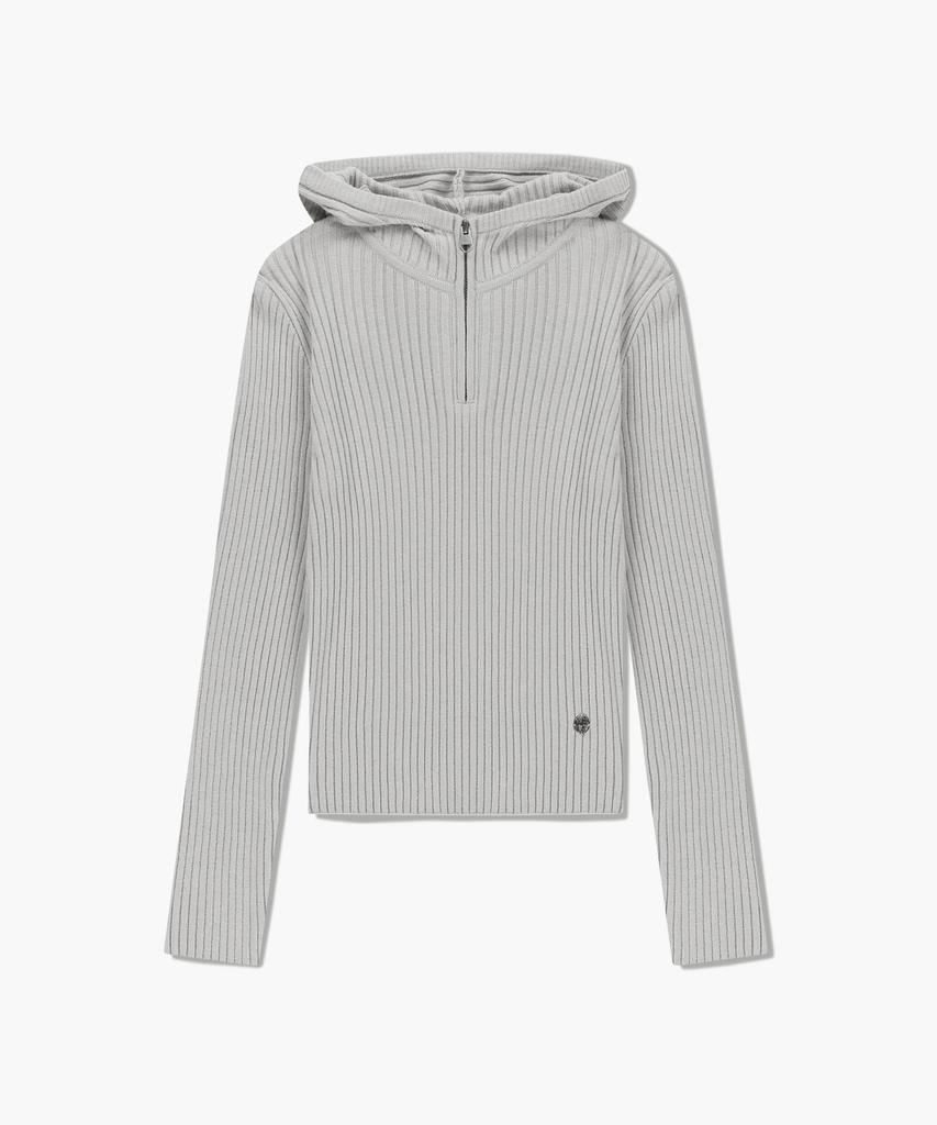 Malittepeulangsowajeobeo W Balaclava Hoodie Slim Knit Light Gray