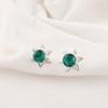 Green Emerald Gemstone Earrings Jewelry, Handmade Beautiful Star Stud Silver Earrings, 925 Sterling Silver Jewelry For Wedding Gift