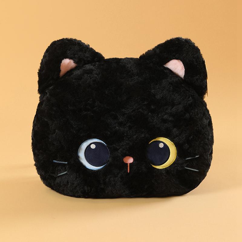 

33x40cm Adorable Cat Plush Pillow Stuffed Gentle Calico Black CatThrow Pillow Cushion Sofa Home Decoration great for daily use чорний