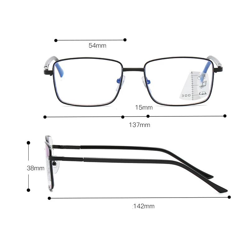Ultralight Progressive Multifocal Glasses Square Frame Non-slip Presbyopic Reading Glasses Men Women Transparent Eyeglasses +4.0