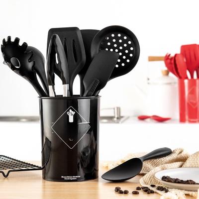 9-Piece Non-Stick Silicone Kitchenware Set: Includes Frying Shovel, Soup Spoon, Cooking Spoon, and Food Clip.