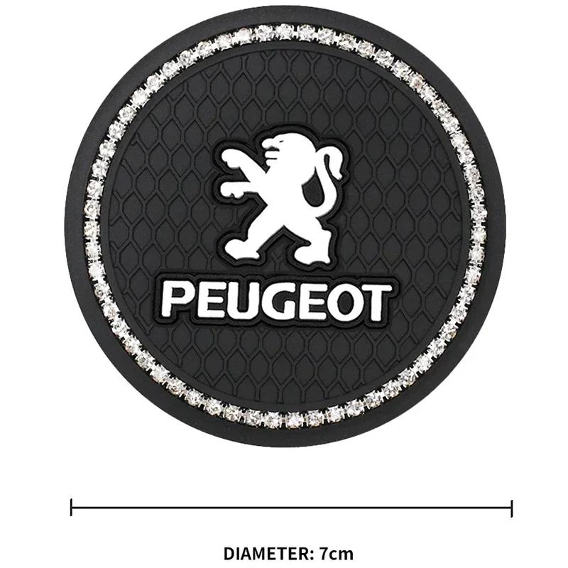 2Pcs Car Water Cup Pad Rubber Coaster Interior Accessories For Peugeot 408 308 5008 208 2008 3008 Landtrek Rifter 508 Valve cap