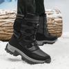 Winter Men's Snow Boots Women Waterproof High Sole Boots Plush Super Warm Boots Outdoor Fashion Couple Black Boots Size 36-46