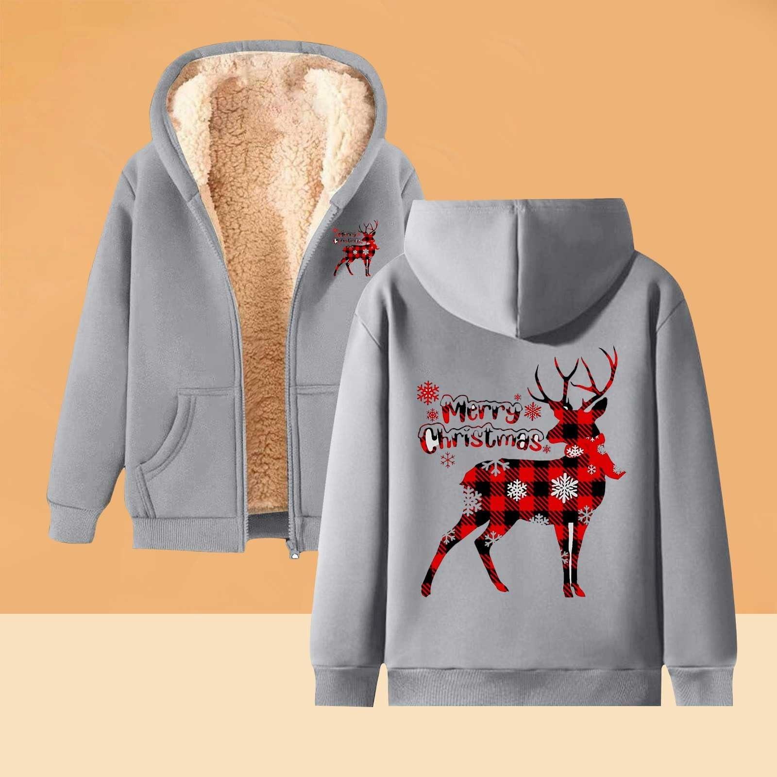 

Женская плюшевая и толстая теплая свободная куртка-кардиган с капюшоном и принтом XXXXXL