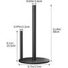 Black Paper Towel Holder Stand for Kitchen Countertop and Bathroom, Stainless Steel Kitchen Upright Paper Towel Holder for Large and Standard