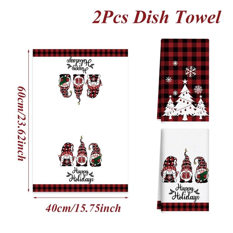 1Pc/2Pcs Christmas Kitchen Towels Merry Christmas Gfits Xmas Santa Claus Dish Towel Navidad Natal New Year 2026 Home Decoration