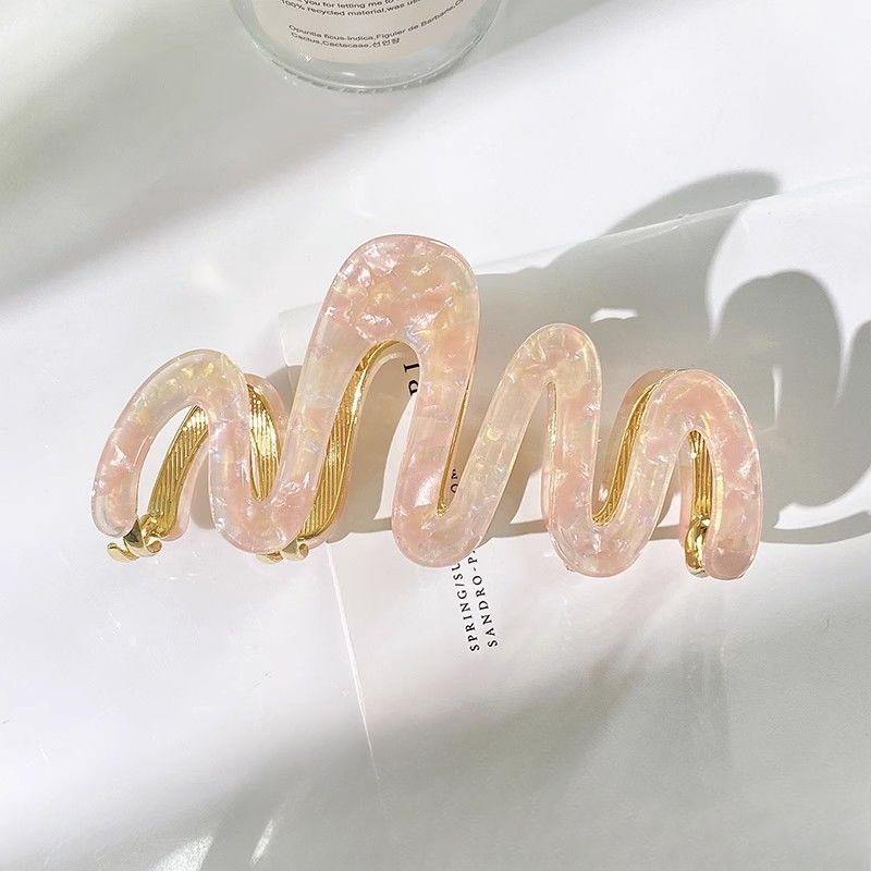 High-end Acetate Hair Clip for Children Large Metal Shark Clip Hair Accessory for SummerBack of The Head