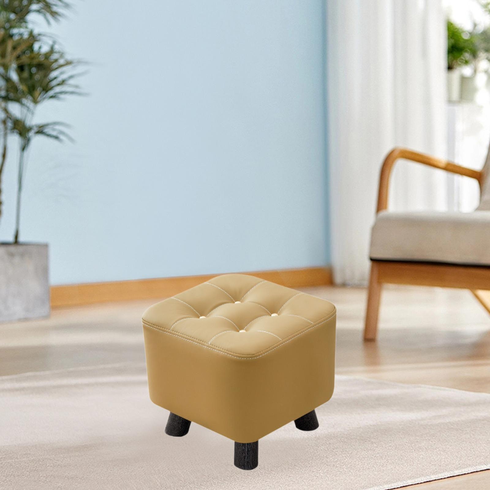 

Маленькая квадратная подставка для ног, подставка для ног, стильный табурет для отдыха, табурет для смены обуви жёлтый