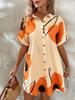 2025 Spring/Summer European & American Women's Casual Print Shirt Dress