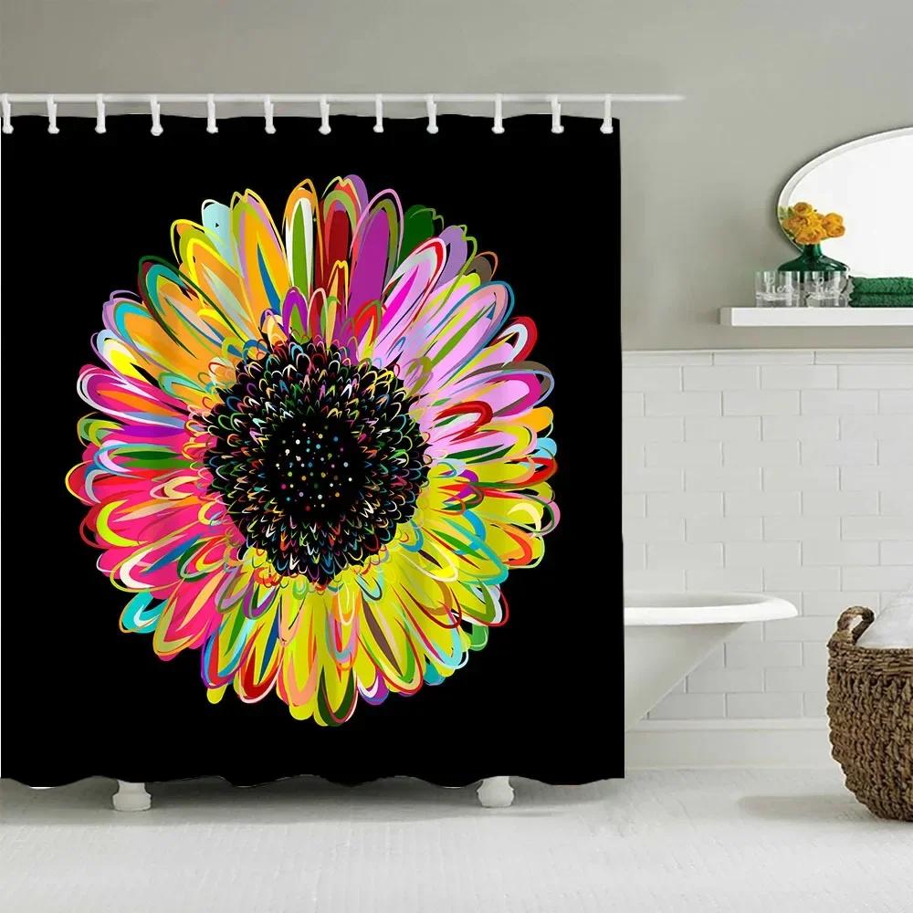 Funny Little Cat Dog Bathing Shower Curtain Cartoon Animals Printed Bathroom Curtain Set Waterproof Polyester Fabric Bath Screen