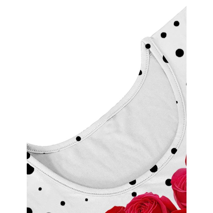 Damenblumen-Tulpendruck-Kleid Fließendes Langes Kleid Niedliche Lässige Event-Kleidung Bohème-Stil Urlaubs-Kleid Y2k Damenbekleidung Oberteil