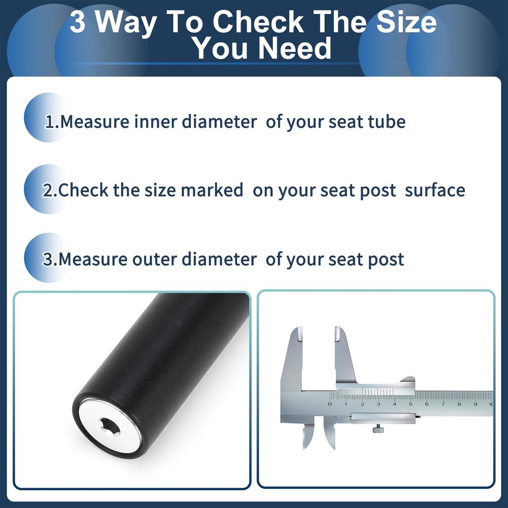 INFINAUTO Bicycle Seatpost Bicycle Saddle Post Seat Tube Aluminum Alloy Black Shock Absorption 31.6x350mm