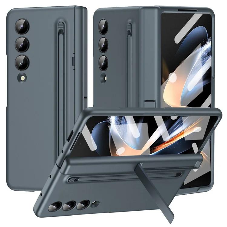 

Для Samsung Galaxy Z Fold3 5G Чехол Жесткий ПК + Стеклянная пленка Подставка для телефона Чехол со стилусом