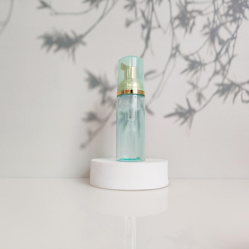 60ml Portable Transparent Green Facial Cleanser Foaming Bottle
