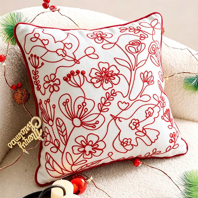 Christmas Pillow Case Plush Gift Bow Decorative Cushion Cover Christmas Home Sofa Holiday Season Decor
