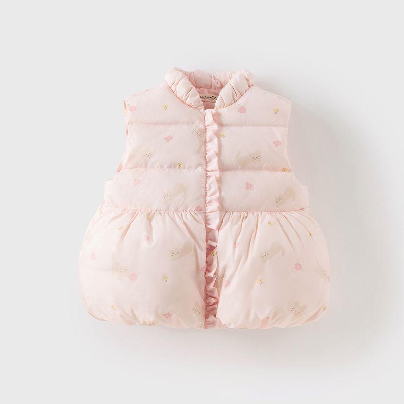 Детский пуховый жилет David Bella Kidsren 2026 Зимняя одежда для девочек Новая антибактериальная пуховая куртка Водонепроницаемый жилет для девочки Cat Print [Ready Stock] 110