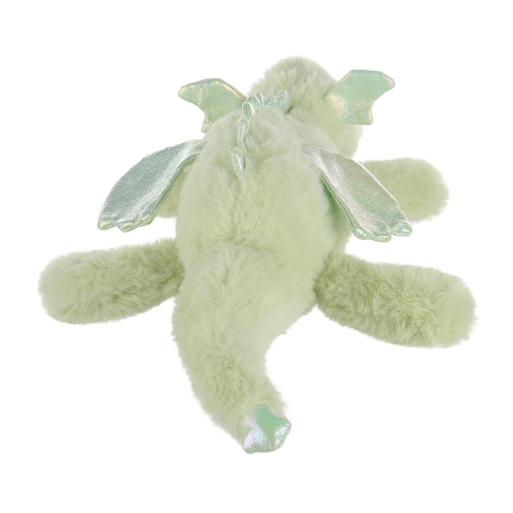 Aprikose Lamm Grün Liegender Drache Plüschtier, Weich und Niedlich, Flauschiger Grüner Liegender Drache, 38cm, Geeignet für Jungen und Mädchen