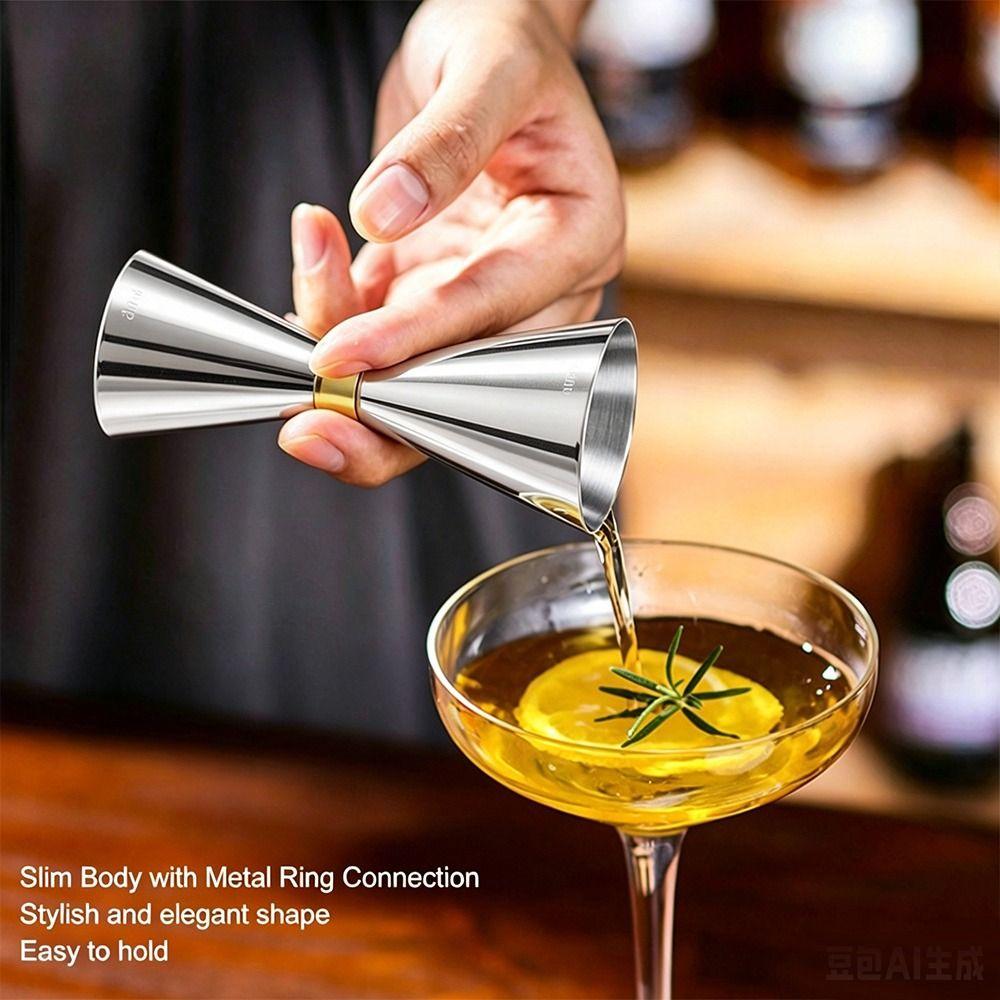Two-Ended Cocktail Jigger With Measurement Markings Dual Spirit Measure Cup Kitchen