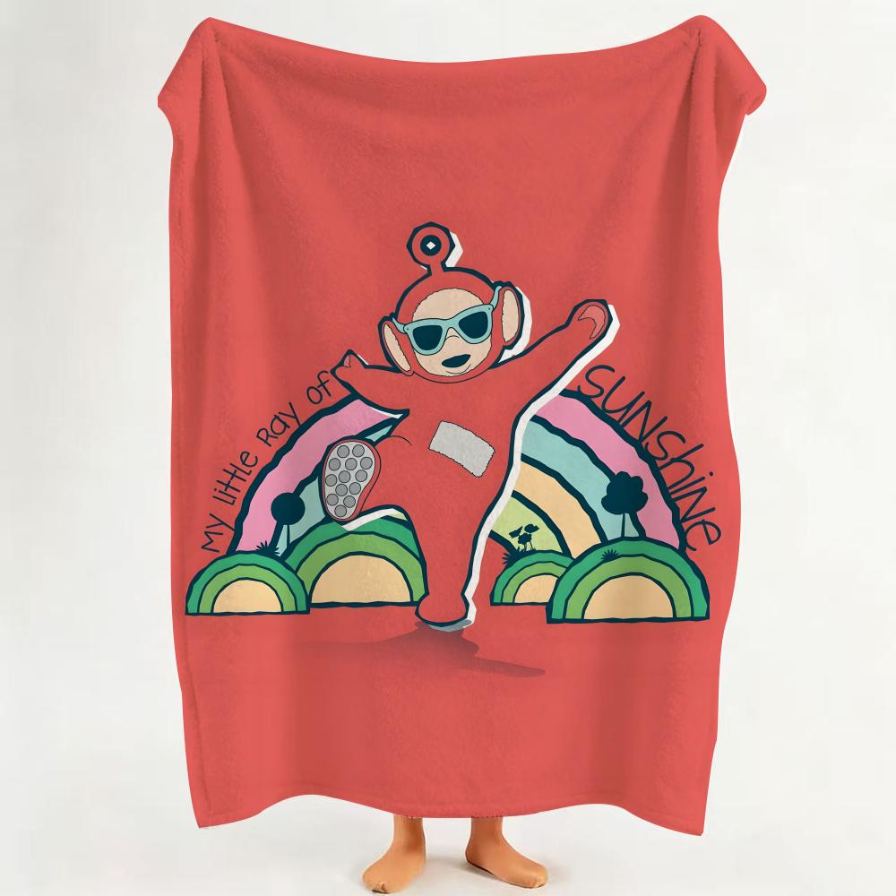Cartoon T Teletubbies Flannel Blanket Suitable for Sofa Living Room Bedroom