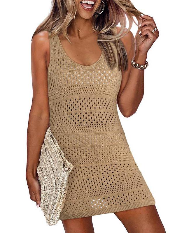 

Женский трикотажный купальник-накидка 2024 года: Солнцезащитная пляжная юбка без рукавов в европейском и американском стиле L хаки