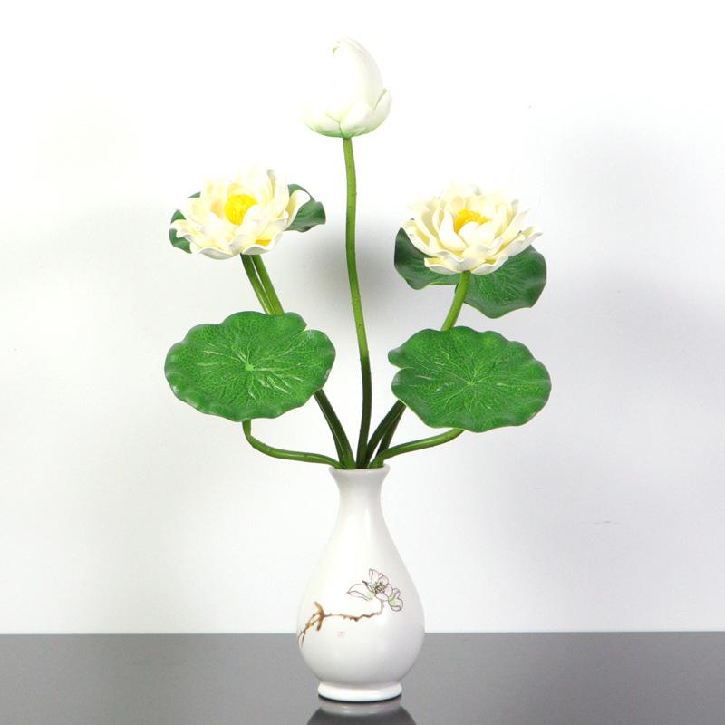 Petites Fleurs Artificielles Décoration Lotus Lys pour Maison & Offrandes à Bouddha
