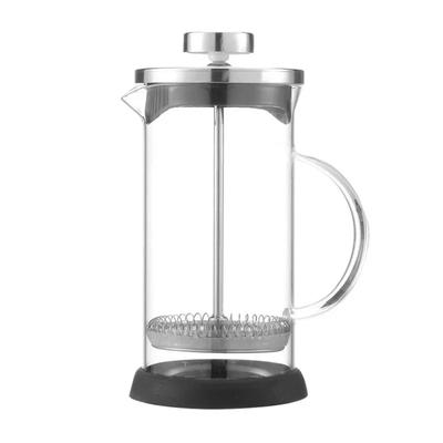 Transparent French Press Pot with Filter Coffee Maker Stainless Steel Coffee Percolator Heat Resistant Borosilicate Glass Kettle