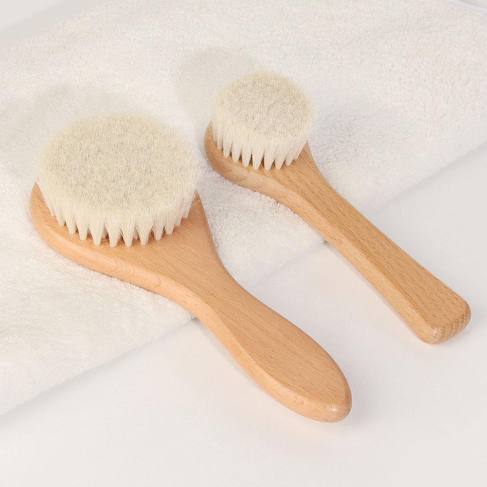 Newborns Baby Soft Hair Brush Ultra-Soft Natural Wool Bristles Brush Promotes Health Scalp Hair Growth For Hair Care Massage