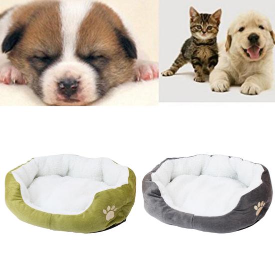 Round Soft Plush Cushion Pet Rest Sleeping Bed Mat Dog Cat Warm Kennel Pad Nest