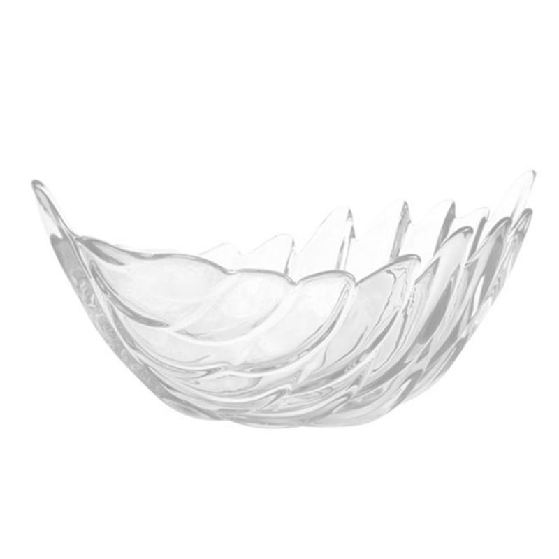 Artistic Glass Serving Tray Unique Feathered Designs Dish Perfect For Displaying Fruits Dessert Or Snacks