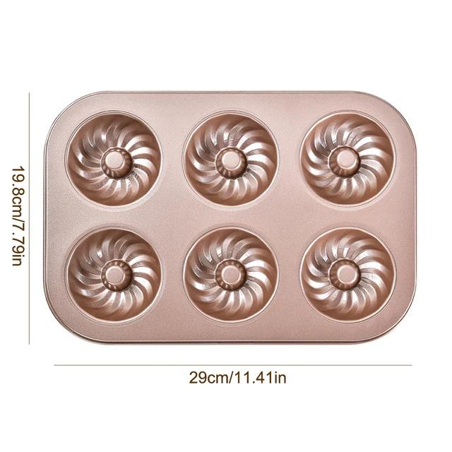 6 Hole Reusable Baking Tray Baking Pan Carbon Steel Cake Baking Mold Non-Stick Muffin DIY Cartoon Cake Pan Moulds Donut Baking