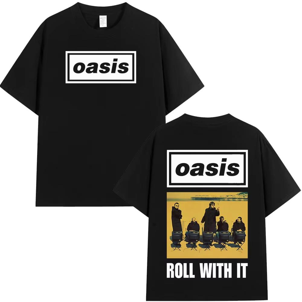 

OASIS Live 25 Tour 2025 Vintage Tshirt Mens Woman Casual Cotton Tshirt Clothes Hip Hop Breathable Short Sleeve Tees Fans Gift M