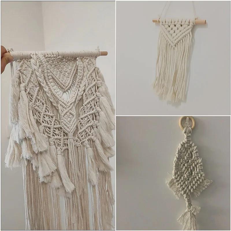 Nodic Cotton Woven Bohemian Wall Decoration Tapestry With Tassel Wall Accents Handmade Scandinavian Hanging Bedroom Home Decor