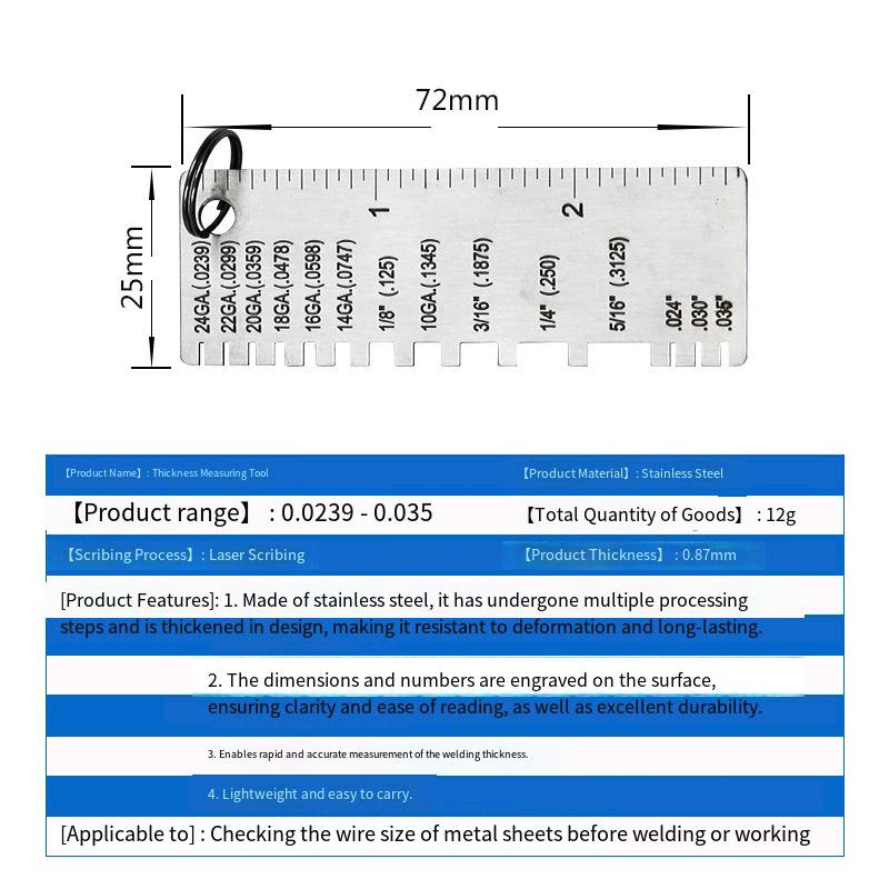 Stainless Steel Gauges 1.0 X 2.8 Inches Single Sided Gauges For Wood Iron Steel Leather Measuring Tool Parts