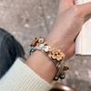Śliczny pluszowy drewniany pand do Apple Watch Series 9 8 7 6 5 4 3 2se pasek do zegarka do IWatch Ultra 2 49mm 45 41mm 40 44mm bransoletka