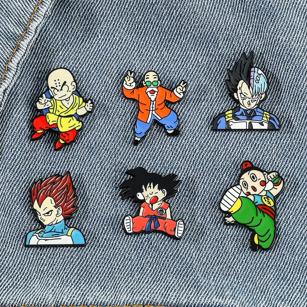 Dragon Ball Peripheral Japanese Cartoon Metal Brooch Pin Hat Clothing Alloy Paint Badge