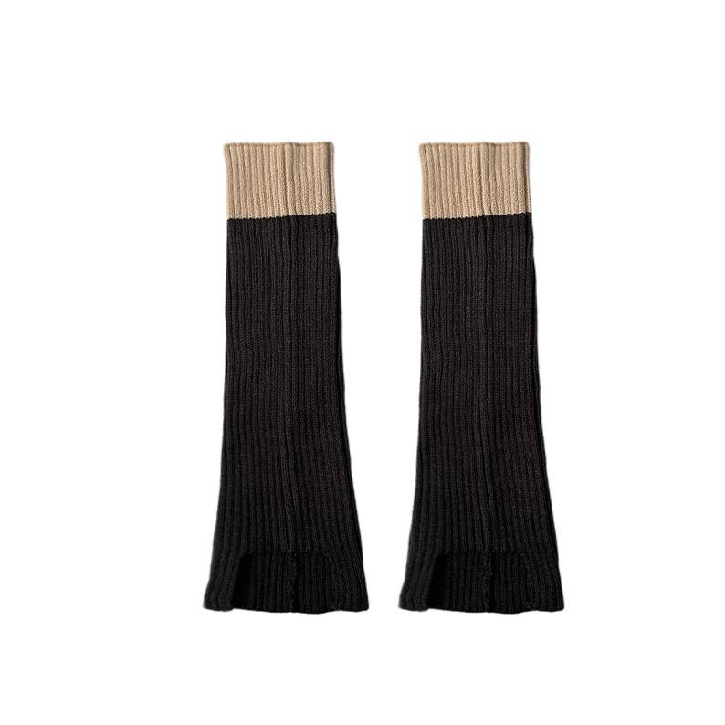 

Y2K Color Block Irregular Leg Warmers - Thick Korean-Style Vertical Stripe Socks for Autumn/Winter One Size 44cm