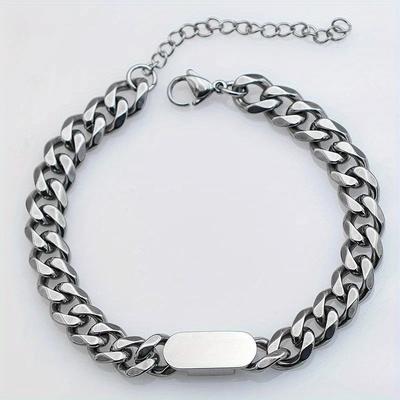 Armbånd til mænd og kvinder, cubanske kæder i rustfrit stål, BFF-armbånd, gaver, par-smykker