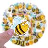 60 Cartoon Bee Stickers: Cute, Waterproof Insect Designs for DIY Decoration on Suitcases and Helmets.
