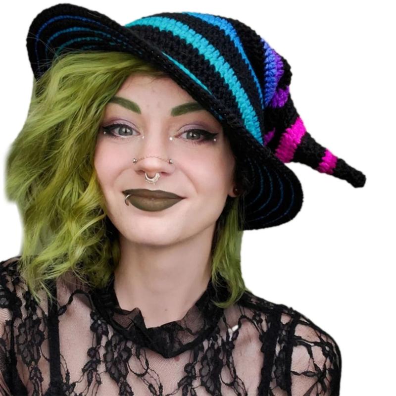Skin-friendly Knit Witch Hats Handmade for Halloween Diy Hair Accessories Crafts Halloween Carnival Party Supplies