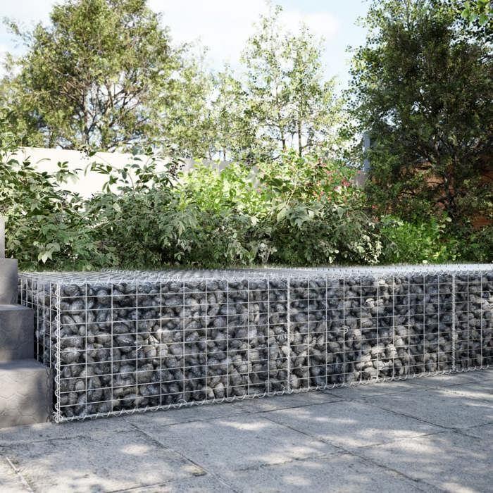 VidaXL Gabion Basket with Lid 200x100x50 Cm Galvanized Iron, Gabion Wall, Gabion Retaining Wall, Fence In 3295179